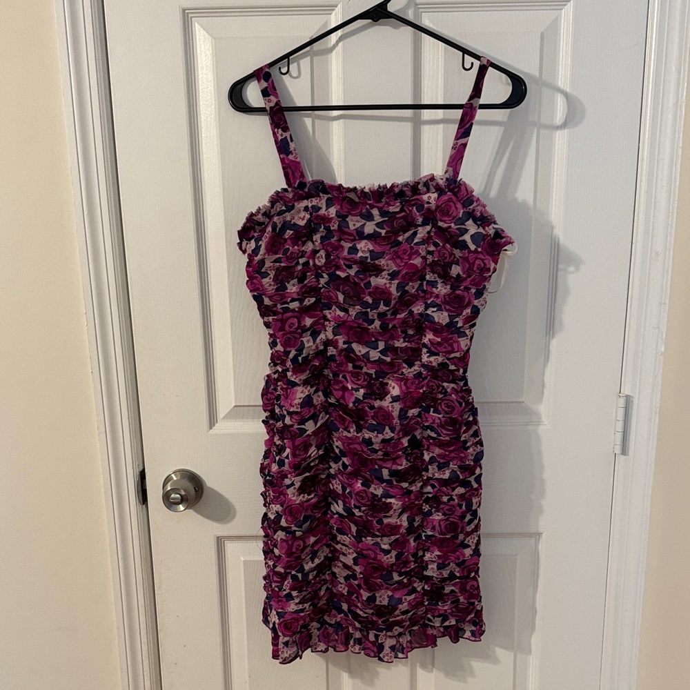 Charlotte Russe Purple Floral Ruffled Sundress